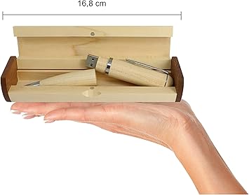 GFD - Penna in legno con Pendrive USB 3.0-16 GB - 32 GB - Include custodia in legno - Personalizzabile con Incisione Laser - Ideale come regalo - Made in Italy