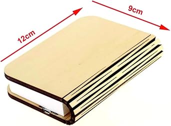 GFD Lampada libro personalizzabile con nome o frase, USB Ricaricabile, lampada a forma di libro, in legno con luce led, lampada da tavolo, idea regalo -1000mAh (STAMPATA)