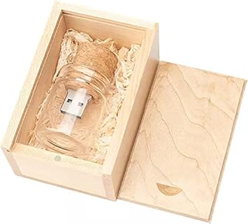 GFD - PenDrive 3.0 16 gb in legno - Personalizzabile - Chiusura a calamita - USB Personalizzata con il tuo logo o testo o immagine - Forma Barattolo - Made in Italy