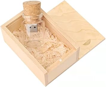 GFD - PenDrive 3.0 16 gb in legno - Personalizzabile - Chiusura a calamita - USB Personalizzata con il tuo logo o testo o immagine - Forma Barattolo - Made in Italy