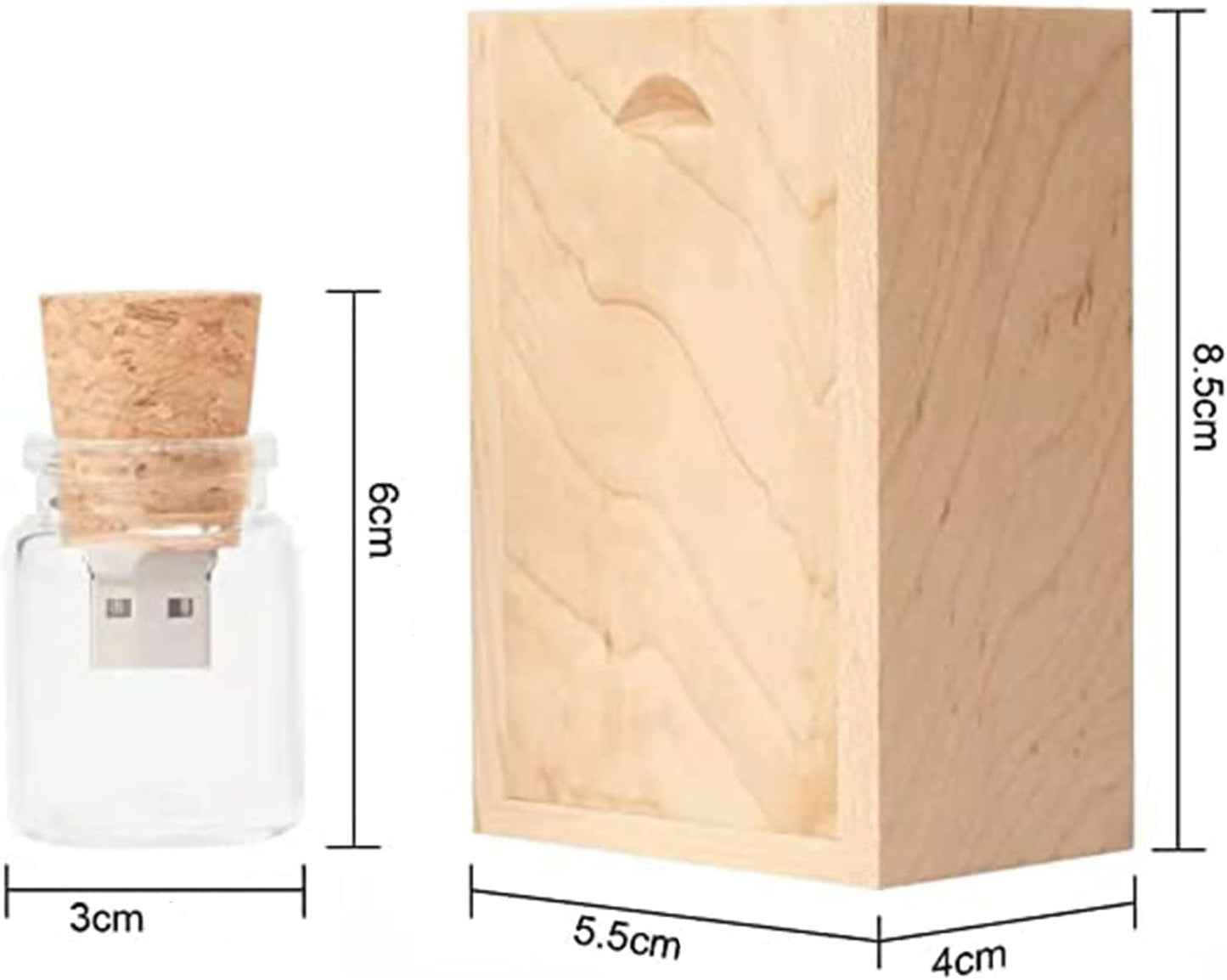 GFD - PenDrive 3.0 16 gb in legno - Personalizzabile - Chiusura a calamita - USB Personalizzata con il tuo logo o testo o immagine - Forma Barattolo - Made in Italy