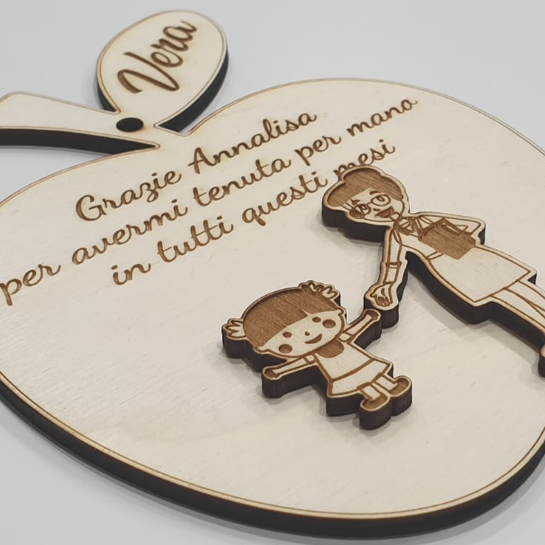 Regalo in legno per maestre